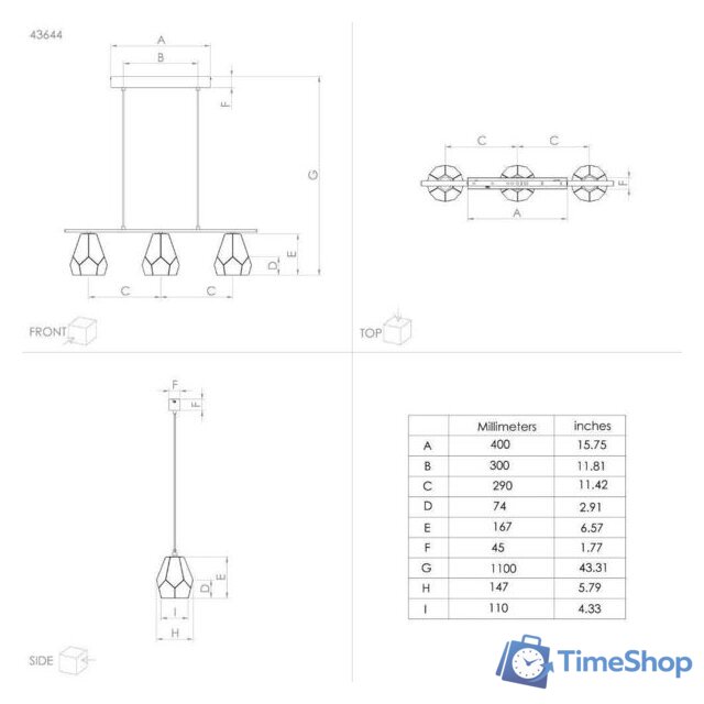 Подвесная люстра Eglo Mardyke 43644 - Изображение №4 — Интернет-магазин Time-Shop
