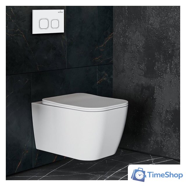 Унитаз подвесной Roxen Cube в комплекте с инсталляцией StounFix Dual Fresh 6 в 1 534002 (кнопка: белый глянец) - Изображение №12 — Интернет-магазин Time-Shop