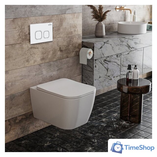 Унитаз подвесной Roxen Cube в комплекте с инсталляцией StounFix Dual Fresh 6 в 1 534002 (кнопка: белый глянец) - Изображение №11 — Интернет-магазин Time-Shop