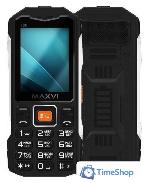 Кнопочный телефон Maxvi T20 (черный) - Изображение №1 — Интернет-магазин Time-Shop