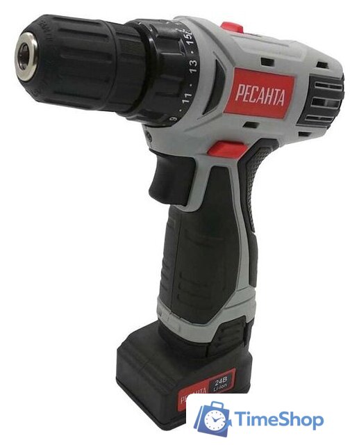 Дрель-шуруповерт Ресанта ДА-24-2ЛК (с 2-мя АКБ, кейс) - Изображение №1 — Интернет-магазин Time-Shop