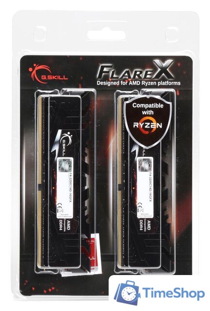 Оперативная память G.Skill Flare X 2x8GB DDR4 PC4-25600 F4-3200C16D-16GFX - Изображение №2 — Интернет-магазин Time-Shop