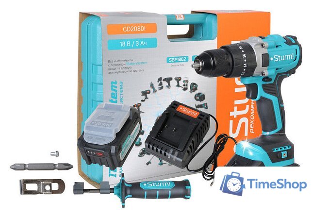 Ударная дрель-шуруповерт Sturm CD2080I (с 2-мя АКБ, кейс) - Изображение №1 — Интернет-магазин Time-Shop