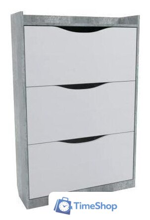 Тумба для обуви Аквилон ШО-83Б (белое сияние/цемент светлый) - Изображение №1 — Интернет-магазин Time-Shop