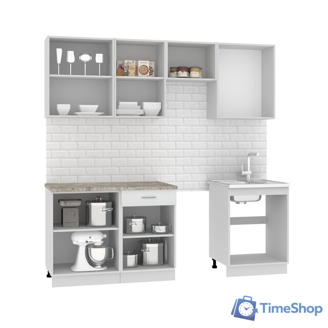 Готовая кухня Mio Tesoro Экстра-лайт 2.2 (белый/марсель) - Изображение №3 — Интернет-магазин Time-Shop