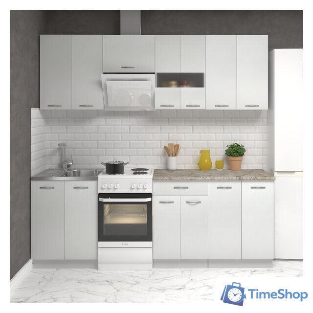 Готовая кухня Mio Tesoro Экстра-лайт 2.2 (белый/марсель) - Изображение №1 — Интернет-магазин Time-Shop