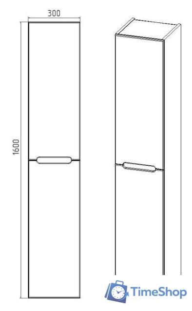  Viant Шкаф-пенал Марсель VMAR300-PEN - Изображение №5 — Интернет-магазин Time-Shop
