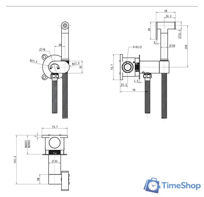 Унитаз напольный Lauter W09 P-TRAP 21900002 + гигиенический душ Neo 21LT0473MW (горизонтальный выпуск) - Изображение №23 — Интернет-магазин Time-Shop