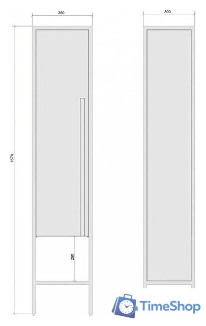  Дабер Шкаф-пенал 021 СТ21.0.2.4 (дуб канзас коричневый/серый/черный) - Изображение №5 — Интернет-магазин Time-Shop