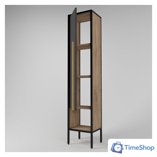  Дабер Шкаф-пенал 021 СТ21.0.2.4 (дуб канзас коричневый/серый/черный) - Изображение №3 — Интернет-магазин Time-Shop