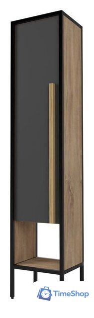  Дабер Шкаф-пенал 021 СТ21.0.2.4 (дуб канзас коричневый/серый/черный) - Изображение №1 — Интернет-магазин Time-Shop