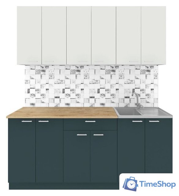 Готовая кухня Агута Альфа 1.8/60 (бензин/холодный серый/дуб бунратти) - Изображение №1 — Интернет-магазин Time-Shop