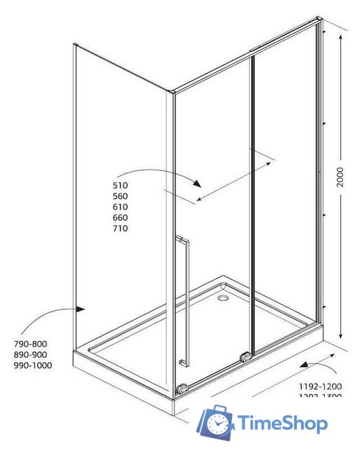 Душевой уголок Allen Brau Fantasy 2.0 140x80 325964 (хром) - Изображение №11 — Интернет-магазин Time-Shop