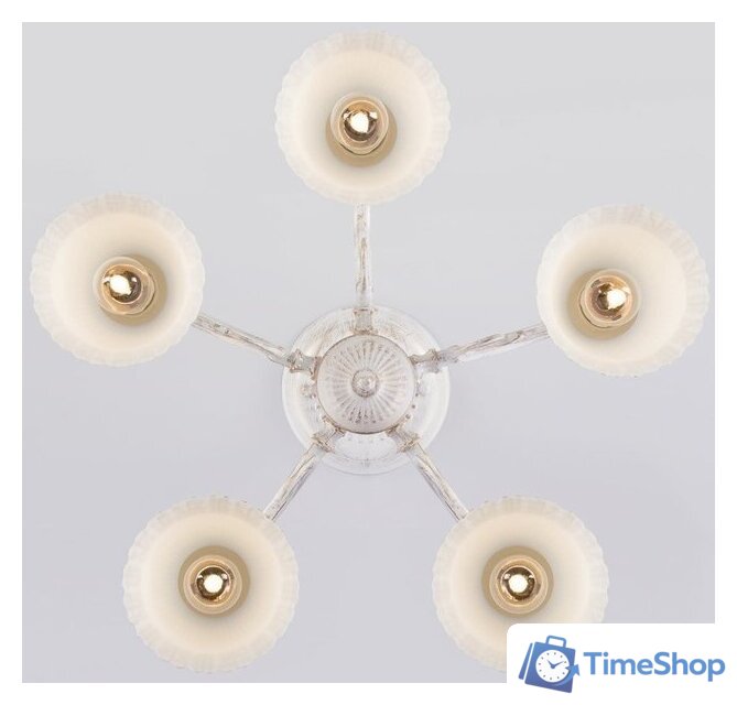 Люстра средней высоты Евросвет 60107/5 (Белый с золотом) - Изображение №2 — Интернет-магазин Time-Shop