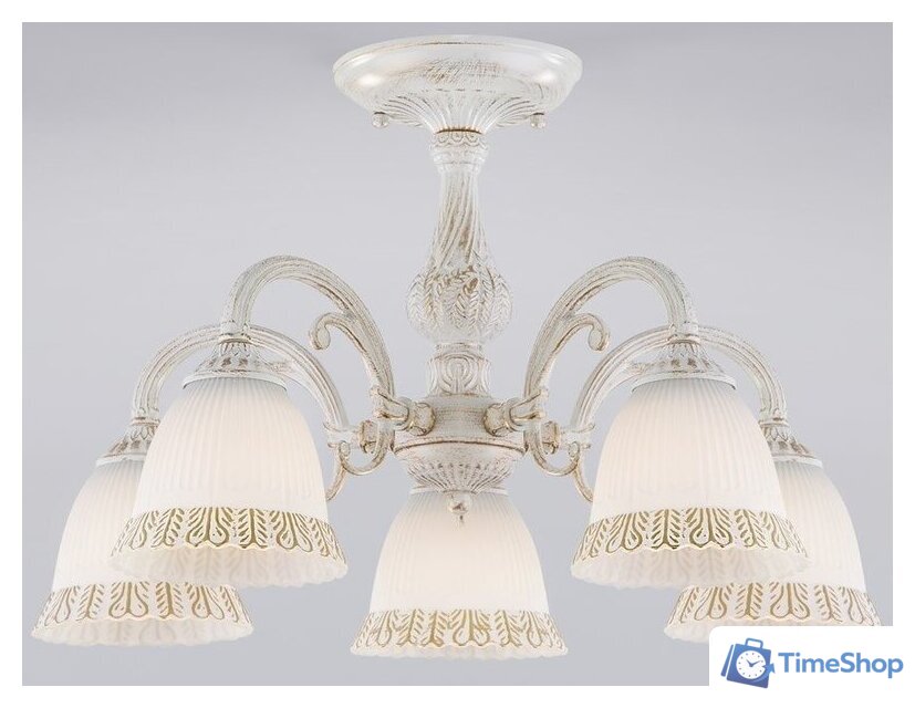 Люстра средней высоты Евросвет 60107/5 (Белый с золотом) - Изображение №1 — Интернет-магазин Time-Shop