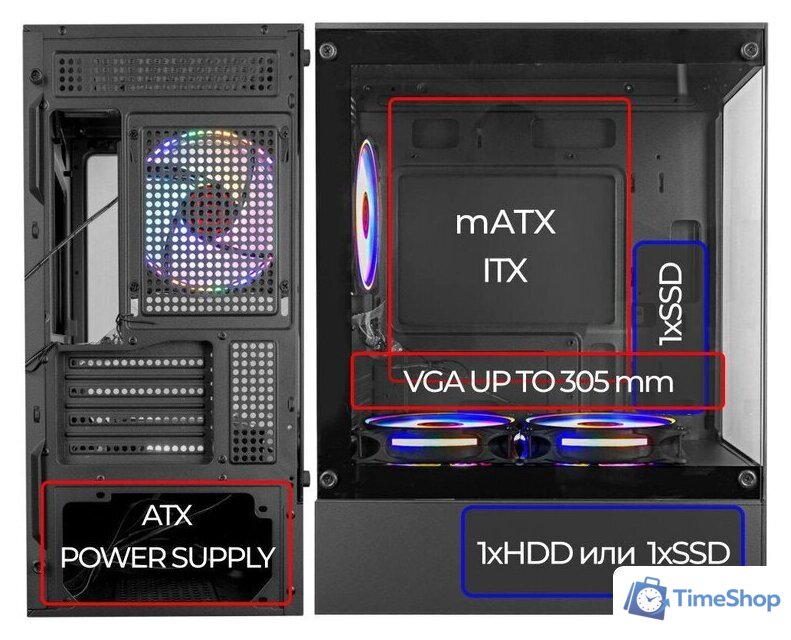 Корпус Ginzzu CL475 - Изображение №9 — Интернет-магазин Time-Shop