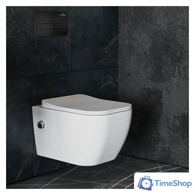 Унитаз подвесной Roxen Cube Bidet One Rimless 6 в 1 StounFix Dual Fresh 583046 (кнопка: черный матовый) - Изображение №9 — Интернет-магазин Time-Shop