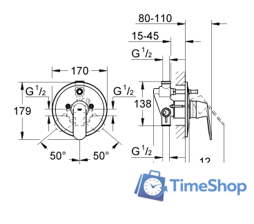 Смеситель Grohe Eurosmart Cosmopolitan 32879000 - Изображение №2 — Интернет-магазин Time-Shop