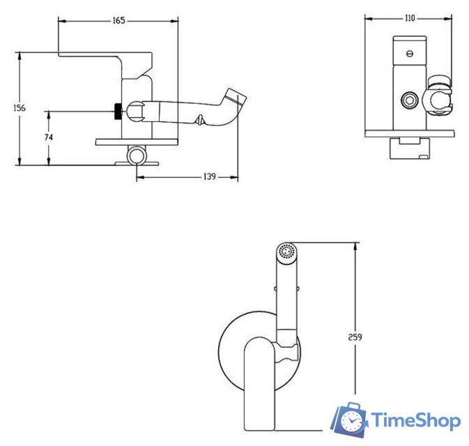 Гигиенический душ Haiba HB55505 - Изображение №2 — Интернет-магазин Time-Shop