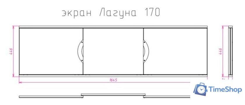 Фронтальный экран под ванну Onika Лагуна 170 164.5x60 517003 - Изображение №2 — Интернет-магазин Time-Shop