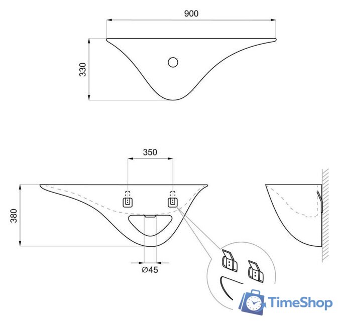 Умывальник Wellsee Oxymoron 319901000 - Изображение №9 — Интернет-магазин Time-Shop