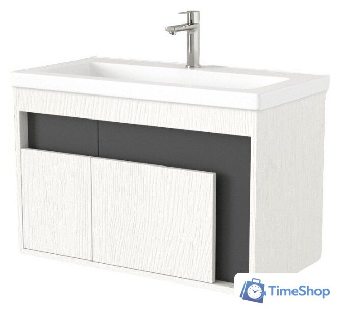  Дабер Тумба под умывальник 016 Тобага/Эридан 80 Т16.8Т.0.20 (белый древесный/серый) - Изображение №1 — Интернет-магазин Time-Shop