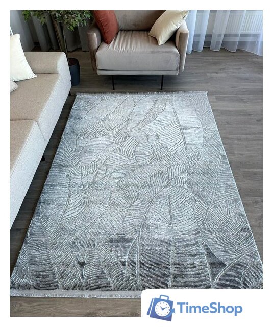 Ковер для жилой комнаты Radjab Carpet Марсель NP 425 Прямоугольник 11539RK (1.6x3, Grey) - Изображение №6 — Интернет-магазин Time-Shop