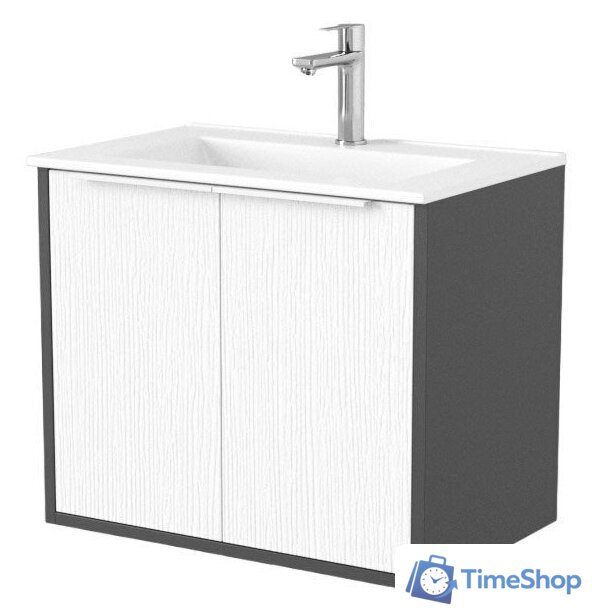  Дабер Тумба под умывальник 018 60 Т18.6.0.20Б (белый древесный/серый/ручка белая) - Изображение №1 — Интернет-магазин Time-Shop