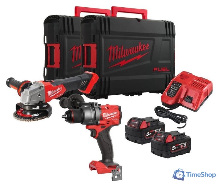  Milwaukee M18 FPP2E3-502X 4933492516 (шуруповерт, болгарка, 2 АКБ, кейс) - Изображение №1 — Интернет-магазин Time-Shop
