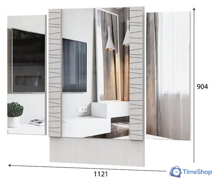 Зеркало SV-Мебель ПХМ Гамма 20 (ясень анкор светлый/сандал светлый) - Изображение №2 — Интернет-магазин Time-Shop