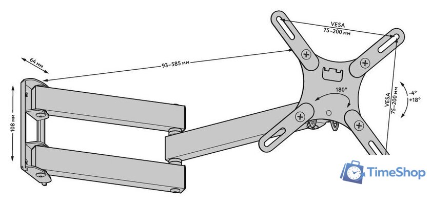 Кронштейн для телевизора Патрон АК-205 - Изображение №2 — Интернет-магазин Time-Shop