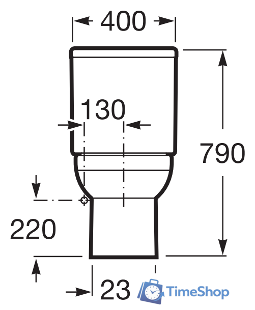 Унитаз напольный Roca Dama Senso [342517000] (без бачка, без сиденья) - Изображение №4 — Интернет-магазин Time-Shop