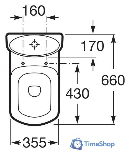 Унитаз напольный Roca Dama Senso [342517000] (без бачка, без сиденья) - Изображение №3 — Интернет-магазин Time-Shop