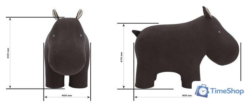 Пуфик Leset Hippo Велюр Omega 22/Omega 2 - Изображение №8 — Интернет-магазин Time-Shop