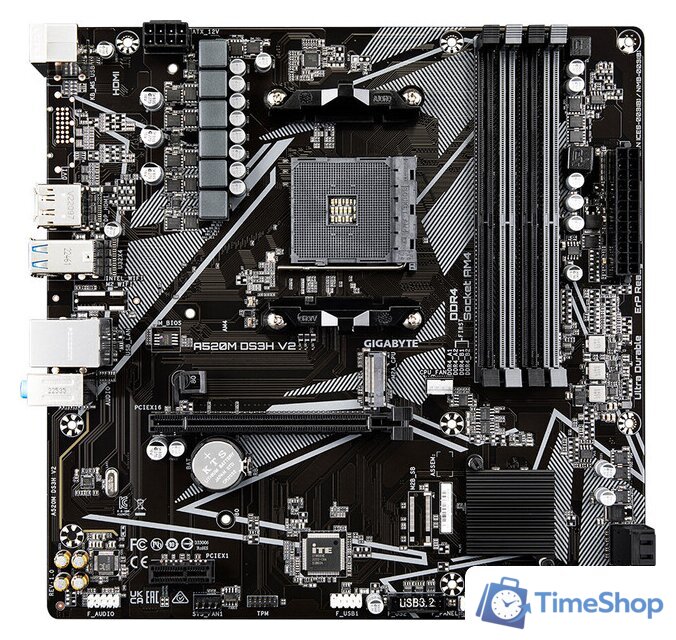 Материнская плата Gigabyte A520M DS3H V2 (rev. 1.0) - Изображение №1 — Интернет-магазин Time-Shop