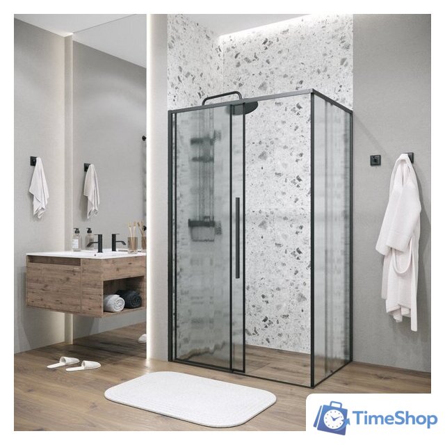 Душевой уголок Grossman Galaxy 100x90x195 120.K33.01.1090.21.02 (черный матовый/стекло шиншилла) - Изображение №8 — Интернет-магазин Time-Shop