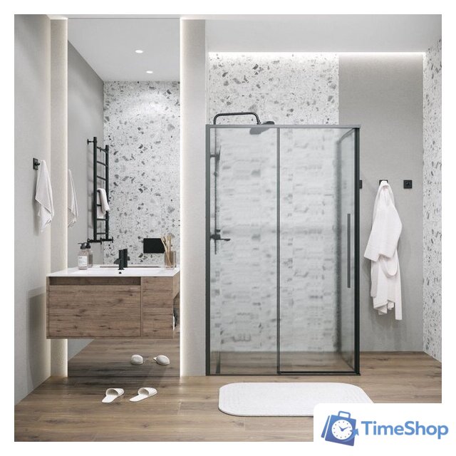 Душевой уголок Grossman Galaxy 100x90x195 120.K33.01.1090.21.02 (черный матовый/стекло шиншилла) - Изображение №7 — Интернет-магазин Time-Shop