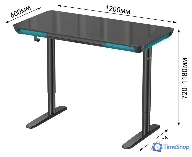 Стол CACTUS CS-EGD-BK-LED - Изображение №10 — Интернет-магазин Time-Shop
