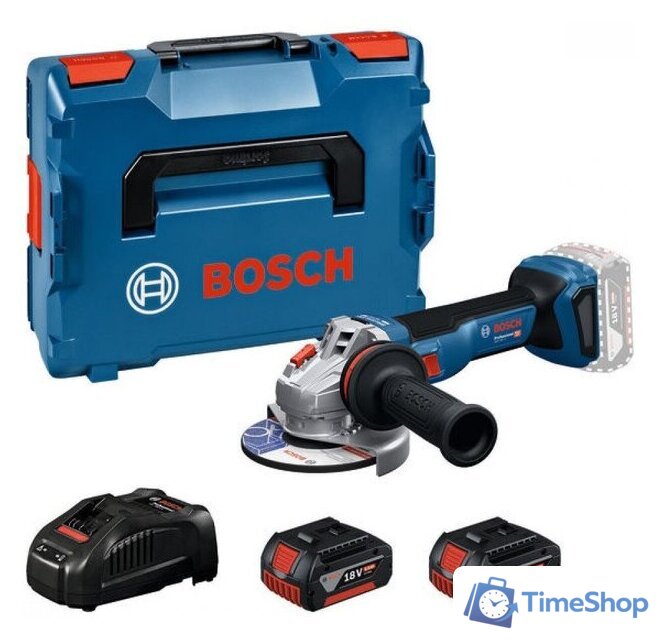 Угловая шлифмашина Bosch GWS 18V-11 Professional 06019N4103 (с 2-мя АКБ, кейс) - Изображение №1 — Интернет-магазин Time-Shop