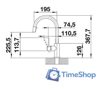 Смеситель Blanco Candor-S 523121 (нержавеющая сталь) - Изображение №6 — Интернет-магазин Time-Shop