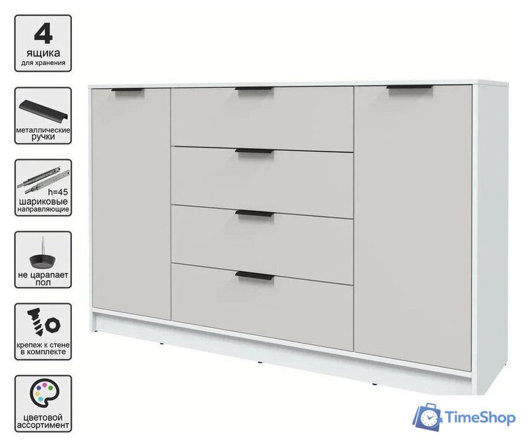 Тумба Интерлиния Концепт КТ-Т160 (персидский жемчуг/белый платинум) - Изображение №3 — Интернет-магазин Time-Shop