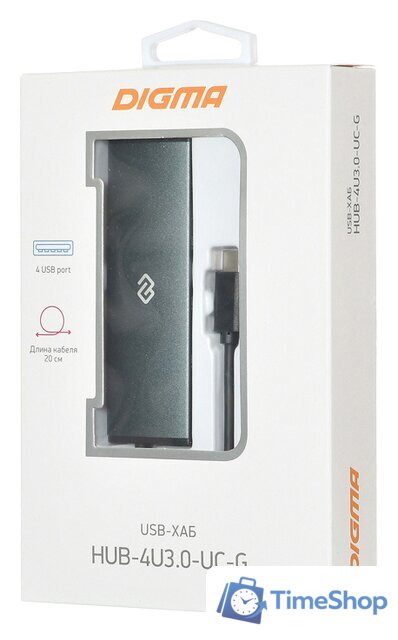 USB-хаб Digma HUB-4U3.0-UC-G - Изображение №6 — Интернет-магазин Time-Shop