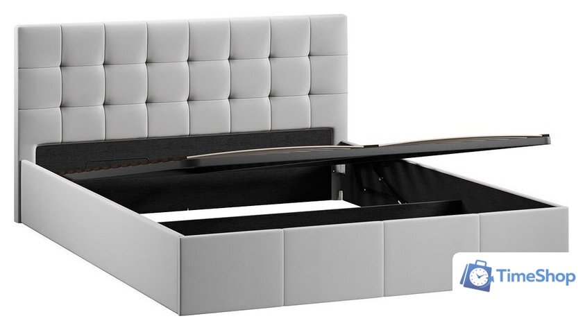 Кровать Трия Эмма с ПМ 160x200 (велюр Confetti Silver) - Изображение №2 — Интернет-магазин Time-Shop