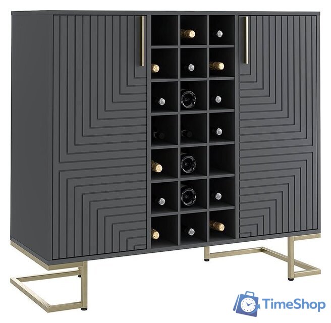 Комоды, тумбы Involux Неаполь 233H211 (графит/черный матовый/золото) - Изображение №1 — Интернет-магазин Time-Shop