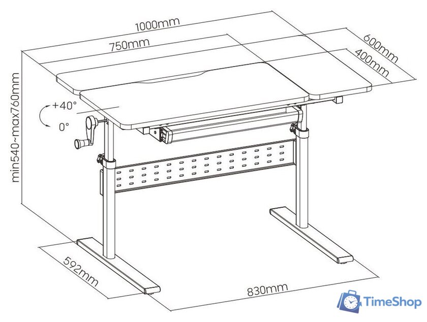 Парта Растущая мебель Е603 - Изображение №12 — Интернет-магазин Time-Shop