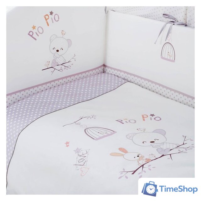 Детский комплект постельного белья Perina Pio Pio 4 предмета ПП4-01.2 - Изображение №1 — Интернет-магазин Time-Shop