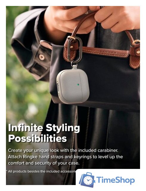 Чехол Ringke Onyx Magnetic для Airpods 4 Warm Gray - Изображение №5 — Интернет-магазин Time-Shop
