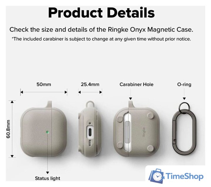Чехол Ringke Onyx Magnetic для Airpods 4 Warm Gray - Изображение №9 — Интернет-магазин Time-Shop