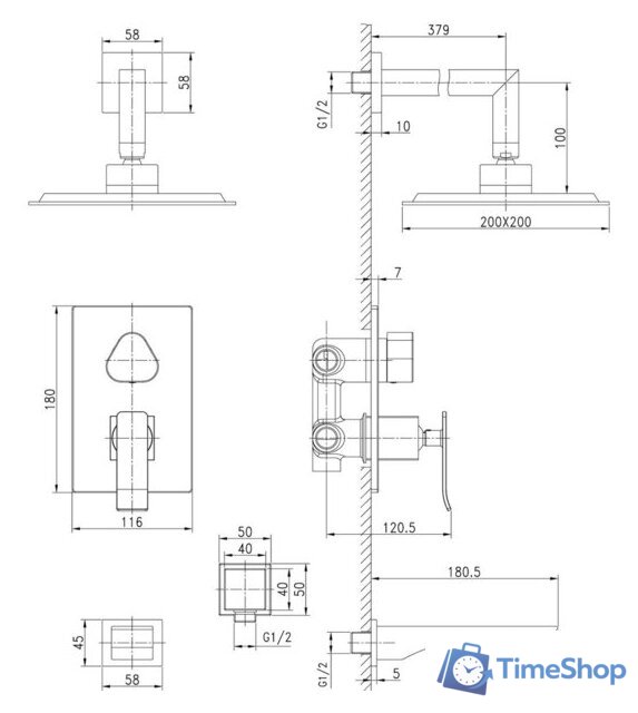 Душевая система  Lemark LM5822CW - Изображение №2 — Интернет-магазин Time-Shop