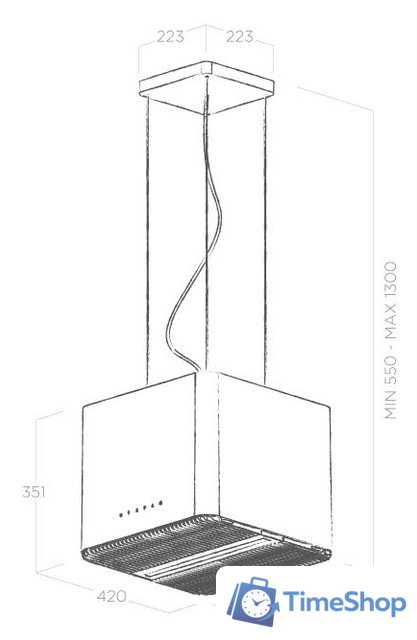 Кухонная вытяжка Elica Pix Concrete/F/42 - Изображение №5 — Интернет-магазин Time-Shop